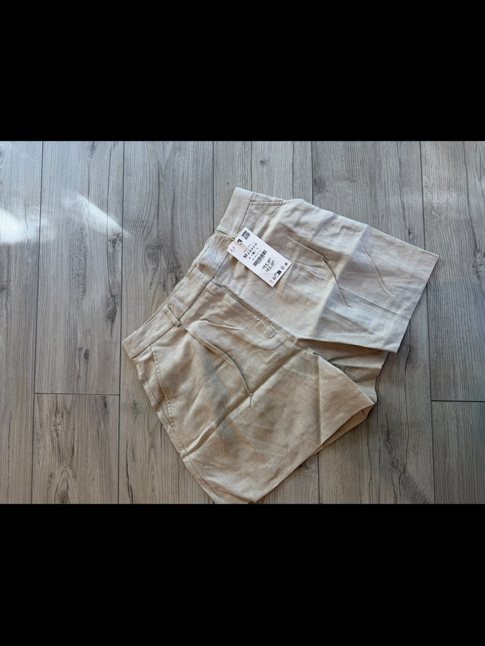 Zara Beige High-Rise Chino Shorts